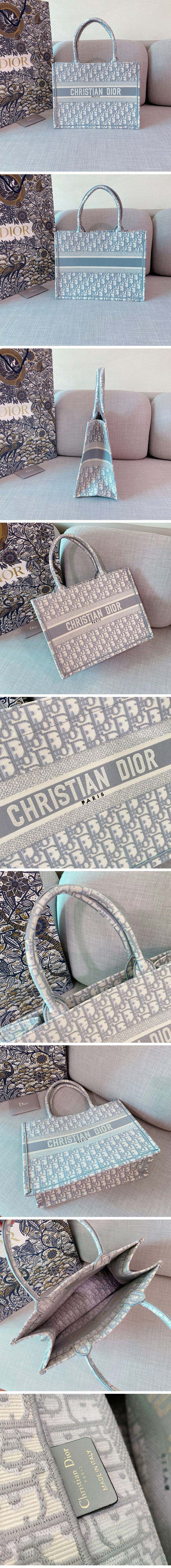 Dior ディオール Book Tote Bag Midium Oblique Jacquard ブックトート ミディアム オブリーク ジャガード グレー