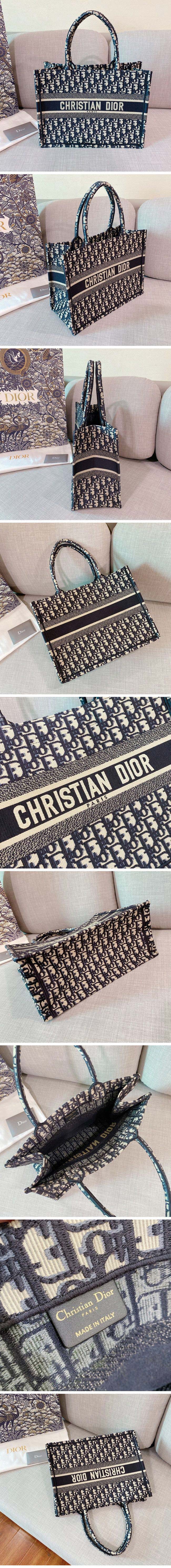 Dior ディオール Book Tote Bag Midium Oblique Jacquard ブックトート ミディアム オブリーク ジャガード ブラック