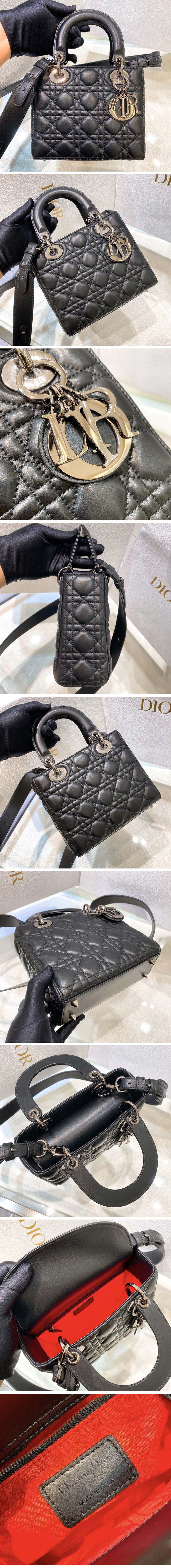 Dior ディオール Lady Dior Cannage 2-way Midium Bag レディ ディオール カナージュ ミディアム バッグ ブラック