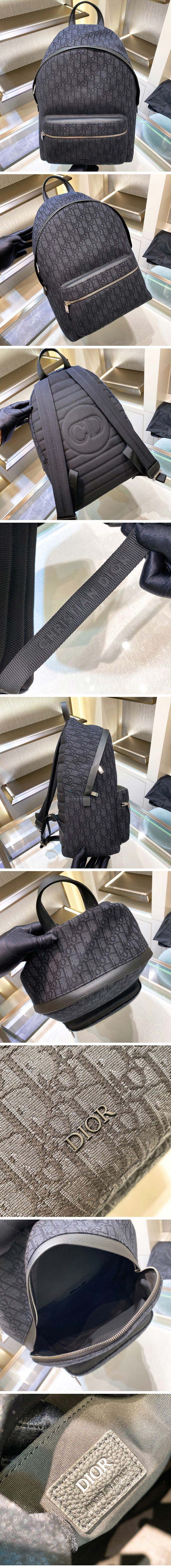 Dior ディオール Midium BackPack Oblique jacquard バックパック オブリーク ジャガード ブラック