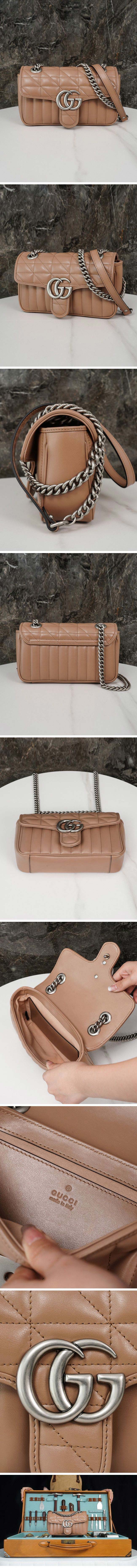 Gucci グッチ GG Marmont Matelasse Small bag 446744 マーモント マテラッセ スモールバッグ ベージュ