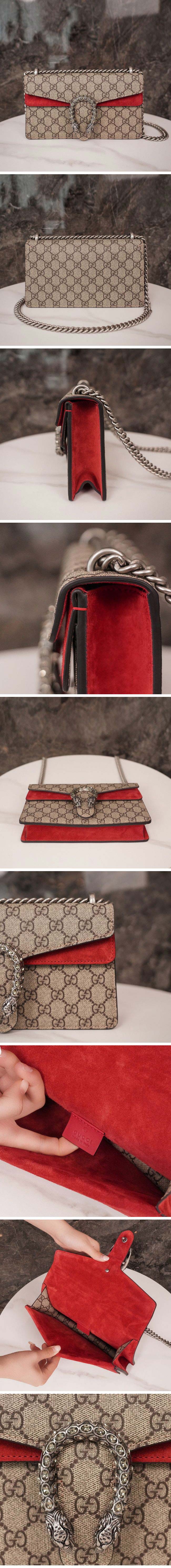 Gucci グッチ Dionysus Small shoulder bag 499623 ディオニソス スモールショルダーバッグ GGスプリーム/レッド