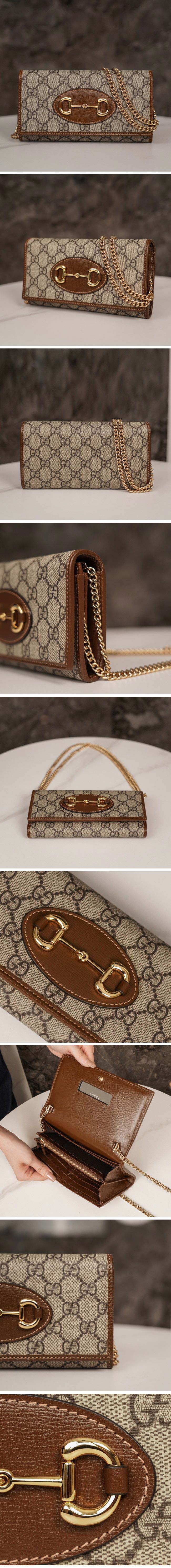 Gucci グッチ Horsebit GG Supreme Chain Wallet 621892 ホースビット チェーンウォレット GGスプリーム/ブラウン