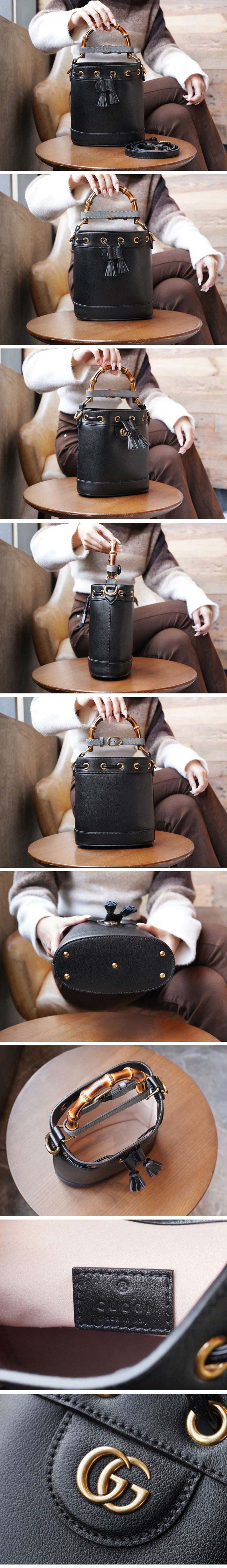 Gucci グッチ Diana Mini Bucket Bag ダイアナ ミニバケット バッグ ブラック