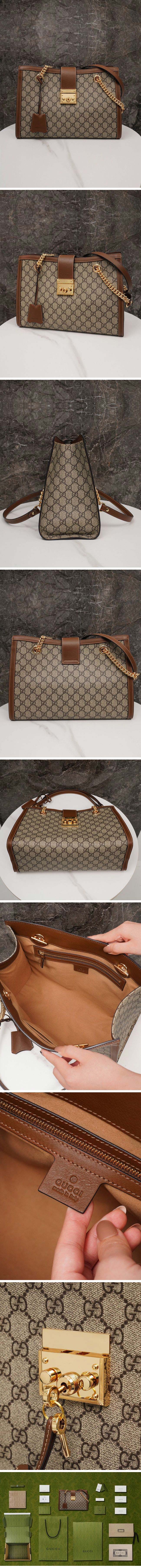 Gucci グッチ Padlock GG Midium Shoulder Bag 479197 パドロック ミディアム ショルダー バッグ GG ブラウン