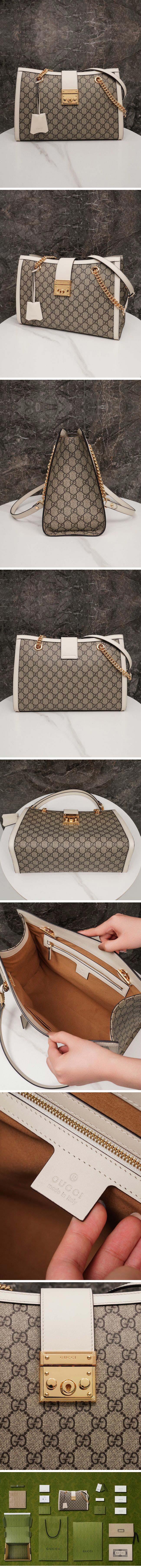 Gucci グッチ Padlock GG Midium Shoulder Bag 479197 パドロック ミディアム ショルダー バッグ GG ホワイト