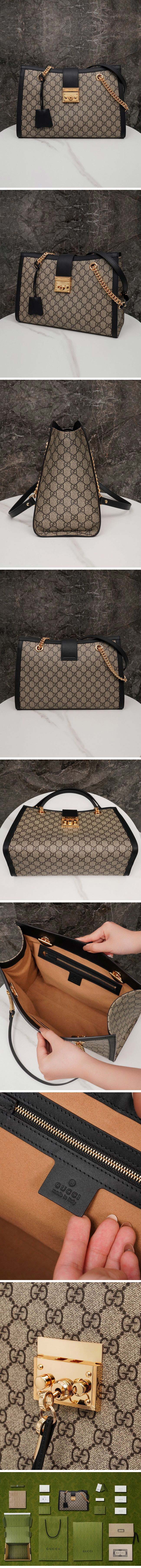 Gucci グッチ Padlock GG Midium Shoulder Bag 479197 パドロック ミディアム ショルダー バッグ GG ブラック