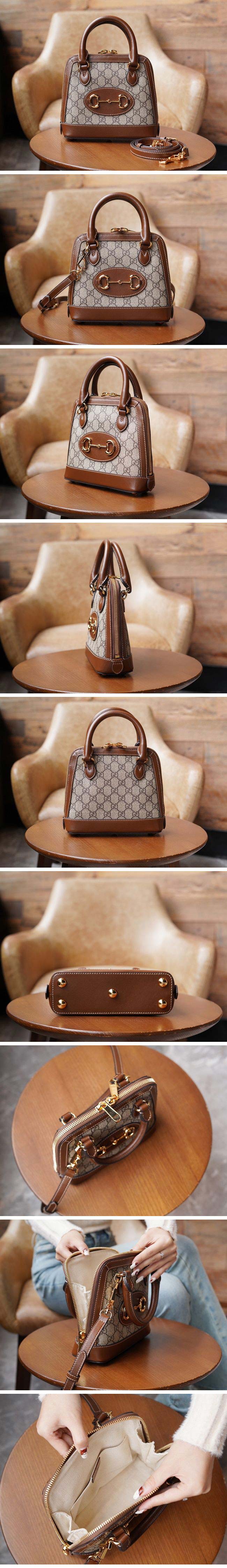 Gucci グッチ Horsebit 1955 Mini Top Handle Bag 640716 ホースビット 1955 ミニ トップハンドルバッグ GG ベージュ/エボニー