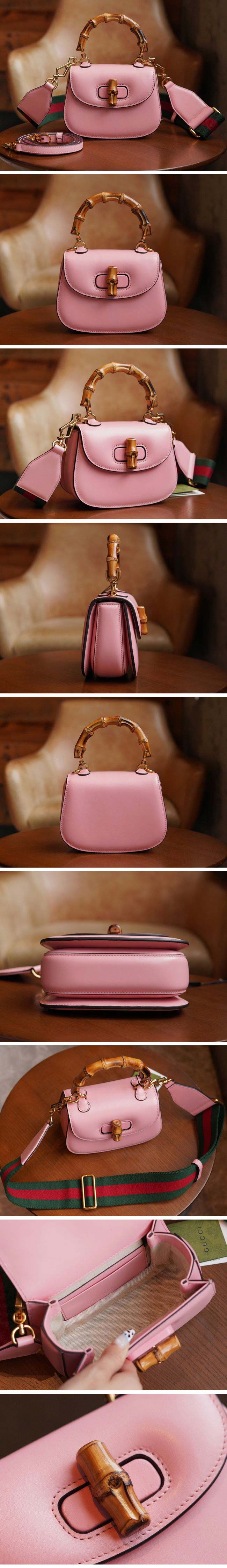 Gucci グッチ Bamboo 1947 Mini Top Handle Bag バンブー 1947 ミニ トップ ハンドルバッグ ピンク