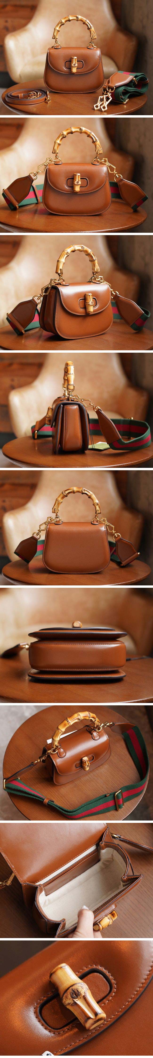 Gucci グッチ Bamboo 1947 Mini Top Handle Bag バンブー 1947 ミニ トップ ハンドルバッグ ブラウン