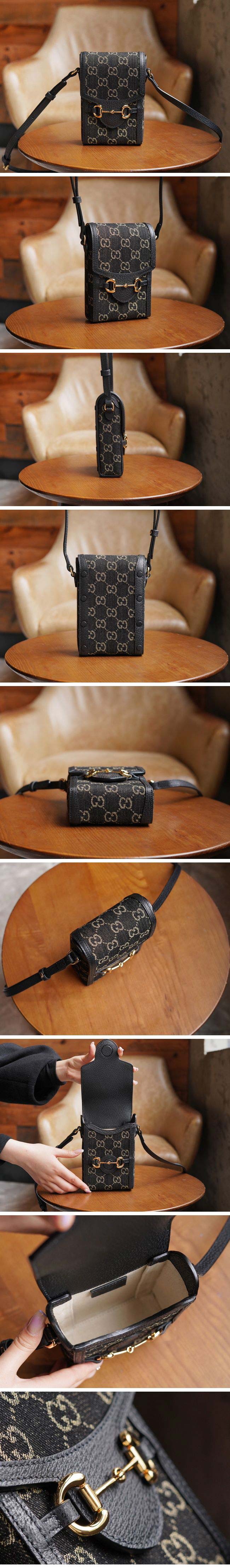 Gucci グッチ Horsebit 1955 Mini Bag ホースビット ミニバッグ GGスプリーム ブラック