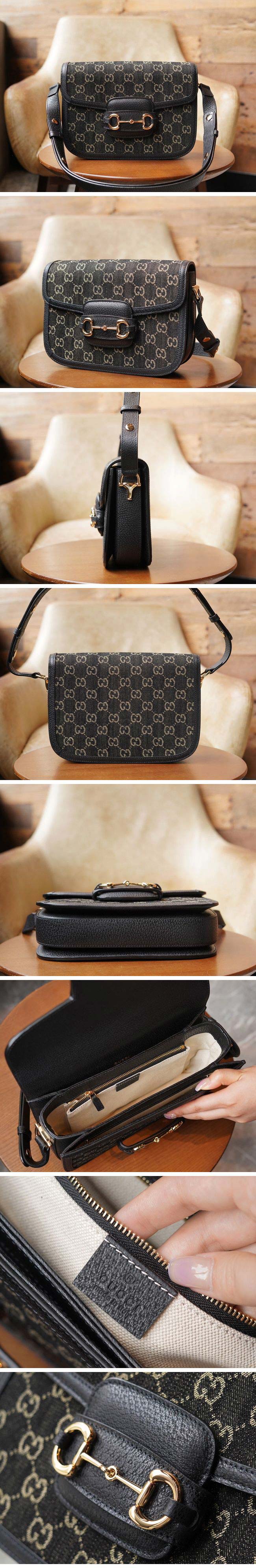 Gucci グッチ Horsebit 1955 Shoulder Bag ホースビット 1955 ショルダーバッグ GGスプリーム ブラック