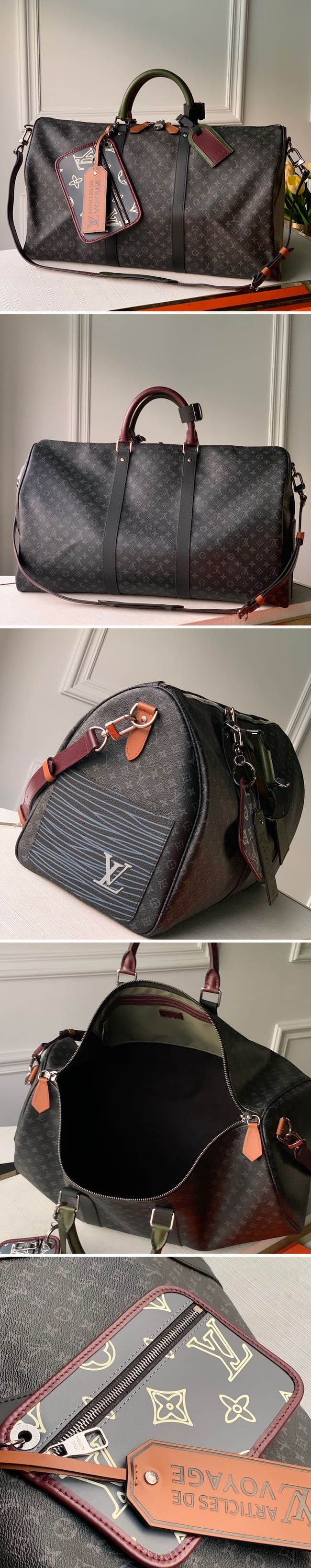 Louis Vuitton ルイヴィトン cheapollubanndrjer 50 pachwake キーポル バンドリエール 50 パッチワーク M56856 モノグラム エクリプス