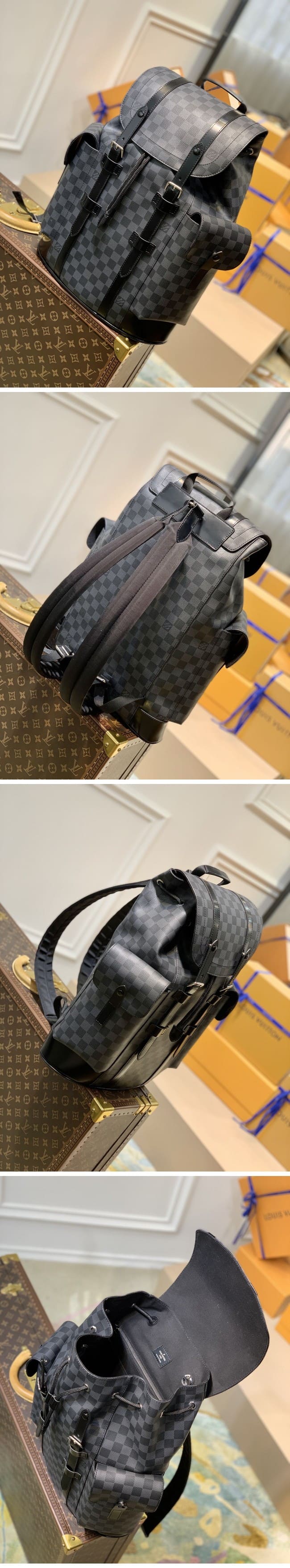 Louis Vuitton Christopher MM ルイヴィトン N41379 クリストファー MM バックパック ダミエ グラフィット