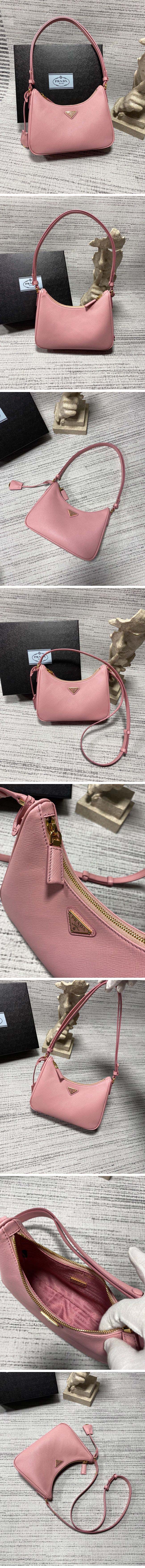 Prada プラダ Re-Edition Saffiano Leather Mini-Bag リ・エディション・サフィアーノ・レザー・ミニバッグ ピンク