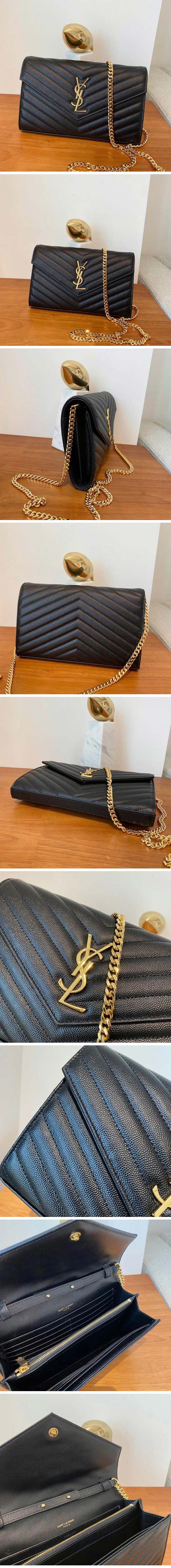 Saint Laurent Monogram Shoulder Bag サンローラン モノグラム ショルダーバッグ ブラック&ゴールド