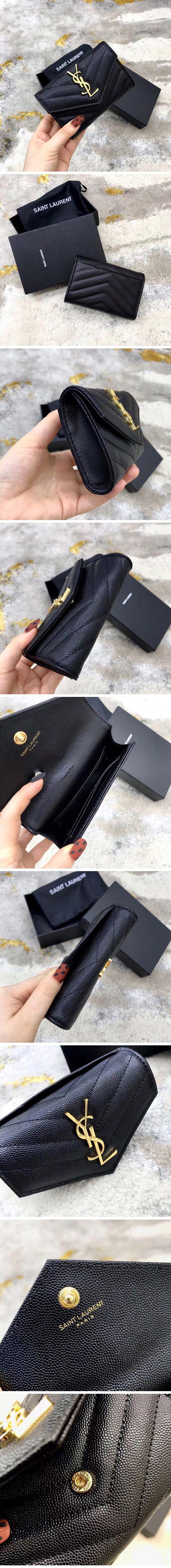 Saint Laurent Monogram Medium Wallet サンローラン モノグラム ミディアム ウォレット ブラック&ゴールド