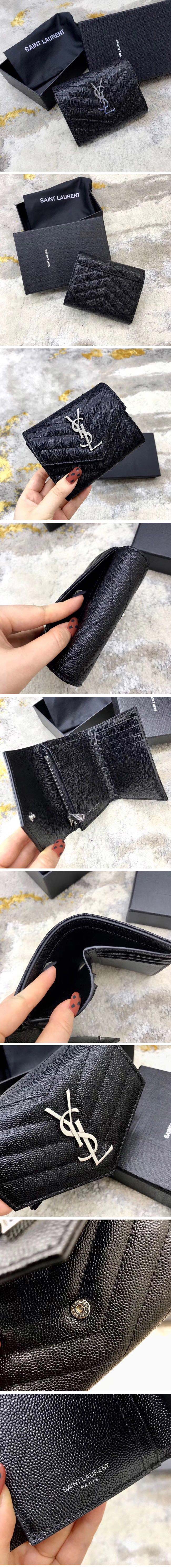 Saint Laurent Monogram Small Wallet サンローラン モノグラム スモール ウォレット ブラック&シルバー