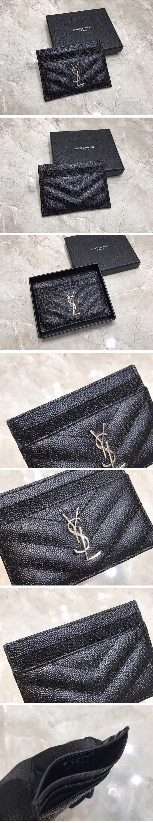 Saint Laurent Monogram Pass Case サンローラン パスケース ブラック&シルバー