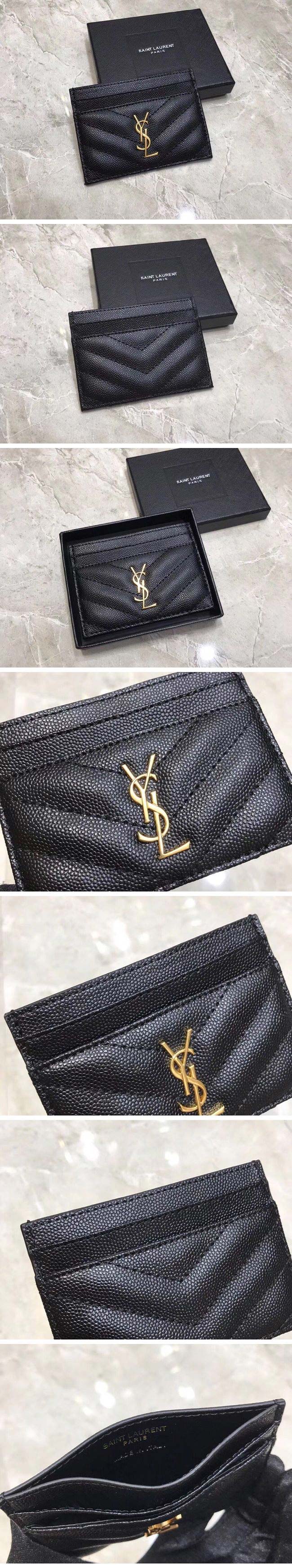 Saint Laurent Monogram Pass Case サンローラン パスケース ブラック&ゴールド