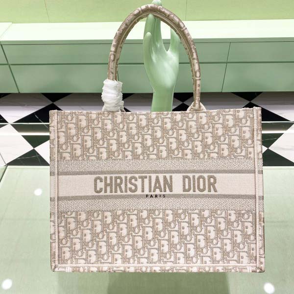 Dior ディオール Book Tote Bag Midium Oblique Jacquard ブックトート ミディアム オブリーク ジャガード ゴールドトーン