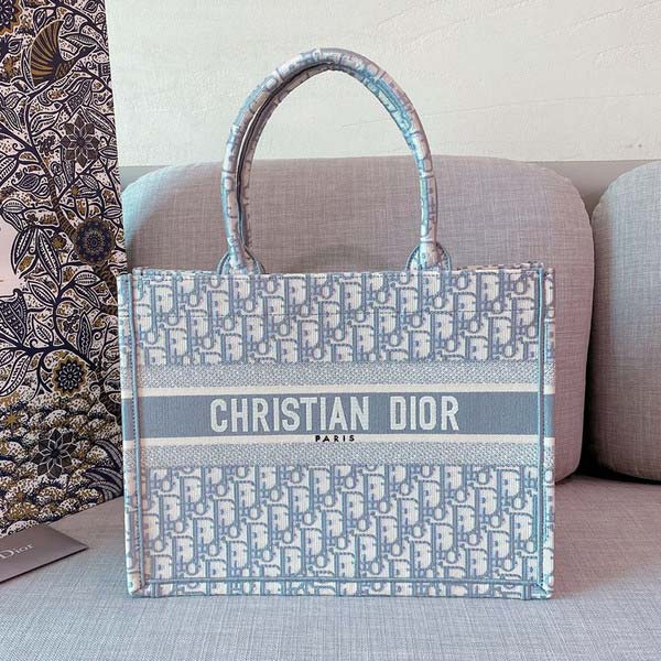 Dior ディオール Book Tote Bag Midium Oblique Jacquard ブックトート ミディアム オブリーク ジャガード グレー