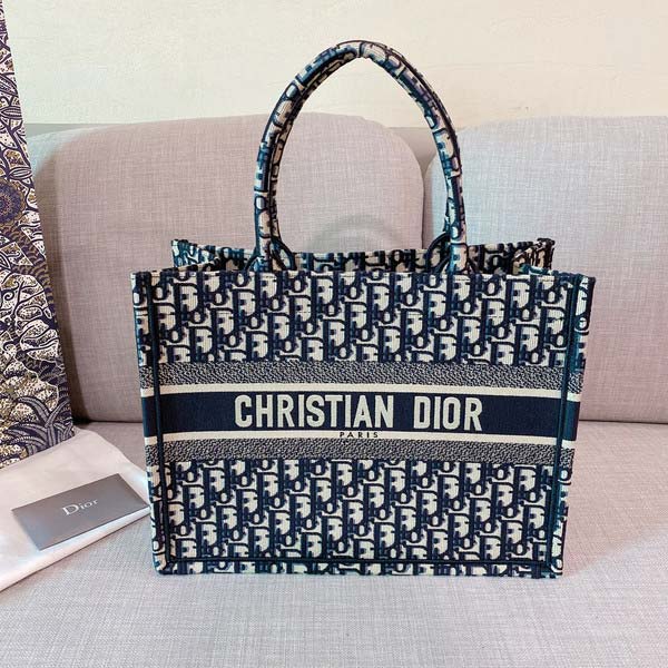 Dior ディオール Book Tote Bag Midium Oblique Jacquard ブックトート ミディアム オブリーク ジャガード ブラック