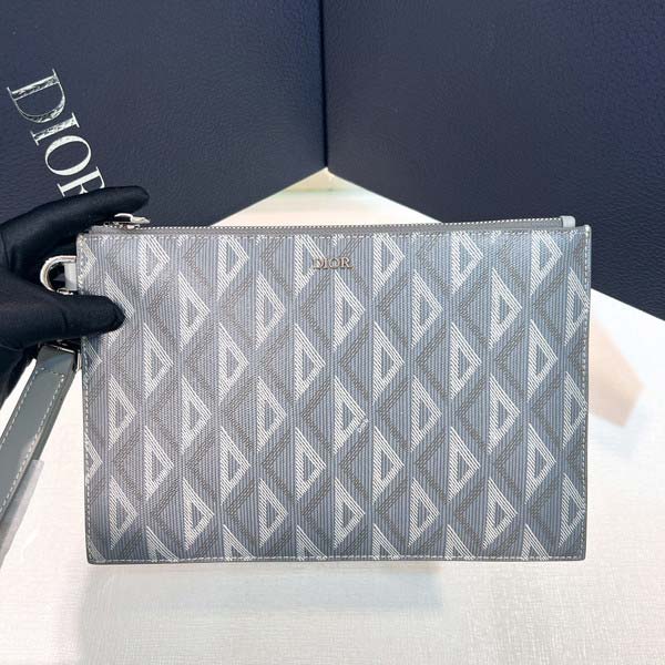 Dior ディオール Essentials A5 Poach CD Diamond クラッチバッグ CDダイヤモンド グレー