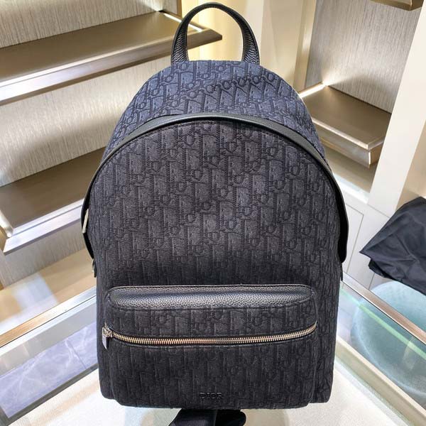 Dior ディオール Midium BackPack Oblique jacquard バックパック オブリーク ジャガード ブラック