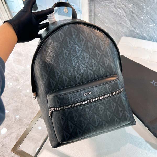 Dior ディオール Leather BackPack CD Diamond レザーバックパック CDダイヤモンド ブラック