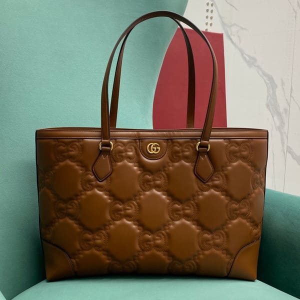 Gucci グッチ GG Matelasse Quilt Leather Tote Bag Brown 631685 マトラッセ キルティングレザー トートバッグ ブラウン