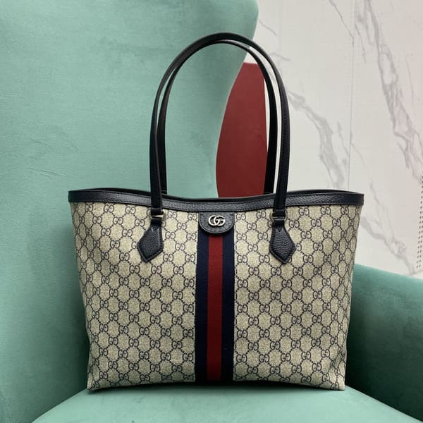 Gucci グッチ Ophidia Tote Bag GG beige&Blue 631685 オフィディア トートバッグ GG ベージュ&ブルー