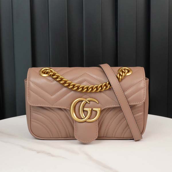 Gucci グッチ GG Marmont Quilted mini bag 446744 マーモント キルティング ミニバッグ ベージュ