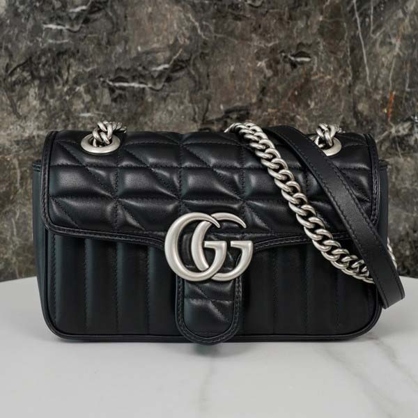 Gucci グッチ GG Marmont Matelasse Small bag 446744 マーモント マテラッセ スモールバッグ ブラック