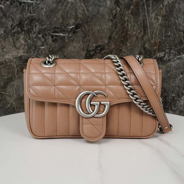 Gucci グッチ GG Marmont Matelasse Small bag 446744 マーモント マテラッセ スモールバッグ ベージュ