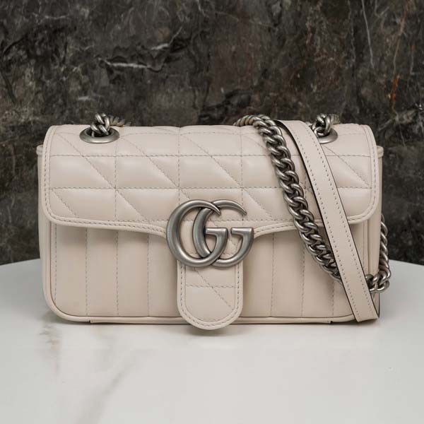 Gucci グッチ GG Marmont Matelasse Small bag 446744 マーモント マテラッセ スモールバッグ ホワイト