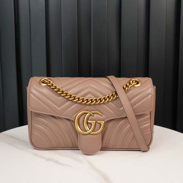 Gucci グッチ GG Marmont Quilted Small bag 443497 マーモント キルティング スモールバッグ ベージュ