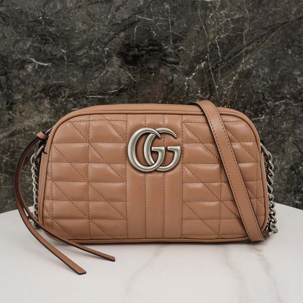 Gucci グッチ GG Marmont Quilted Small Shoulder Bag 447632 マーモント キルティング スモール ショルダーバッグ ベージュ