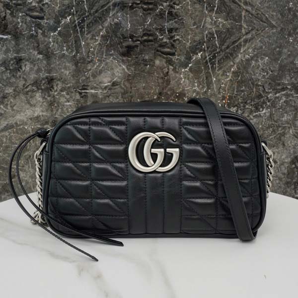 Gucci グッチ GG Marmont Quilted Small Shoulder Bag 447632 マーモント キルティング スモール ショルダーバッグ ブラック