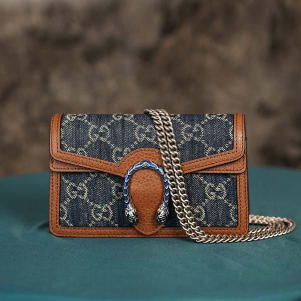 Gucci グッチ Small Dionysus Super Mini Bag 476432 ディオニュソス スーパーミニバッグ GGスプリーム ブラウン/ブルー