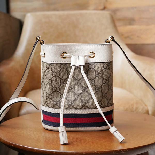 Gucci グッチ Ophidia GG Mini Bucket Bag 550620 オフィディア ミニ バケットバッグ GG ベージュ/ホワイト