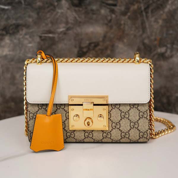 Gucci グッチ Padlock GG Small Shoulder Bag 409487 パドロック スモールショルダーバッグ GG ホワイト