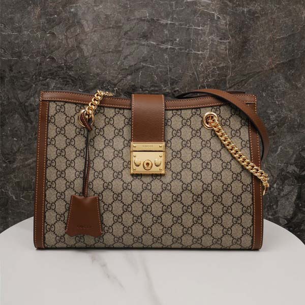 Gucci グッチ Padlock GG Midium Shoulder Bag 479197 パドロック ミディアム ショルダー バッグ GG ブラウン