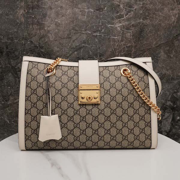 Gucci グッチ Padlock GG Midium Shoulder Bag 479197 パドロック ミディアム ショルダー バッグ GG ホワイト