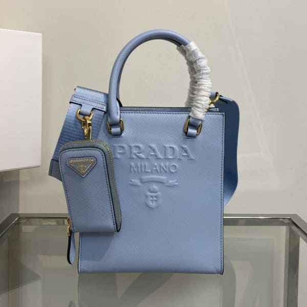 Prada Prada Small Saffiano leather handbag プラダ スモール サフィアーノレザー ハンドバッグ ライトブルー