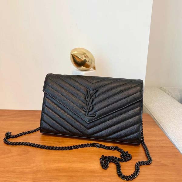 Saint Laurent Monogram Shoulder Bag サンローラン モノグラム ショルダーバッグ ブラック&ブラック