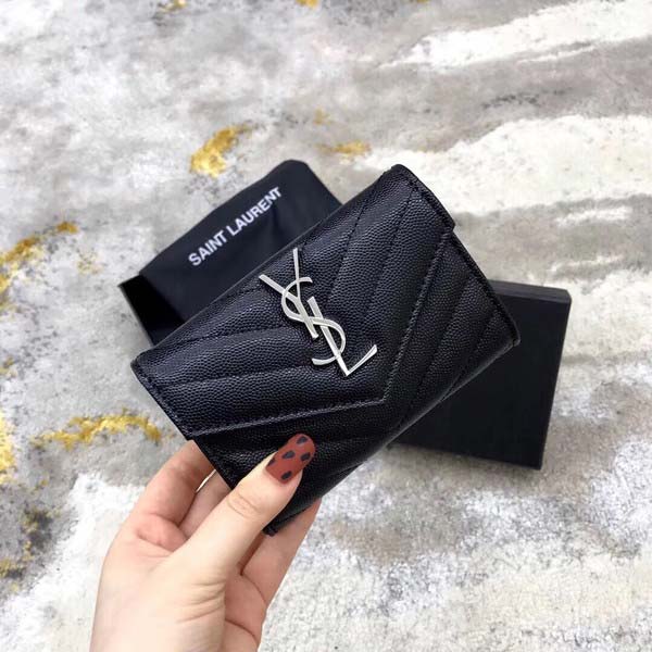 Saint Laurent Monogram Medium Wallet サンローラン モノグラム ミディアム ウォレット ブラック&シルバー